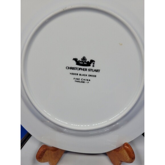 Christopher Stuart Black Dress Salad Plates 8" Bundle of 4 - Picture 7 of 10